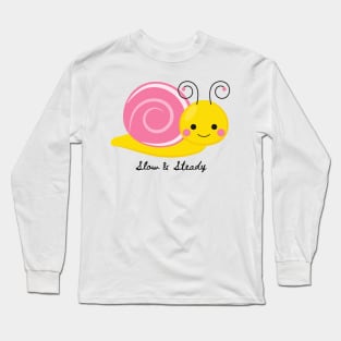 Slow & Steady Cool Snail Long Sleeve T-Shirt